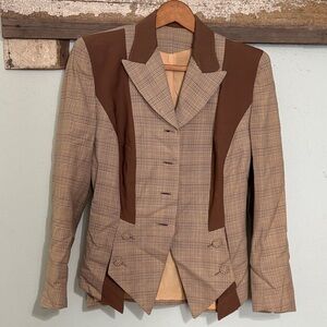 True vintage 1930s Brown Plaid Women's Tailored Jacket National Recovery Board